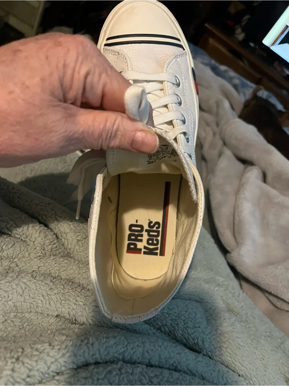 High-Top Leather Sneaker — White